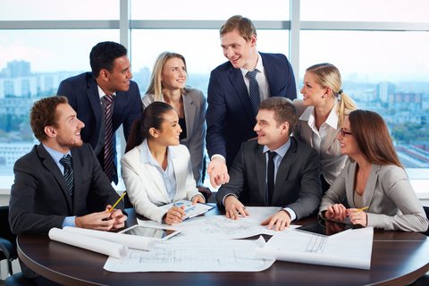 Calm, confident team in a meeting