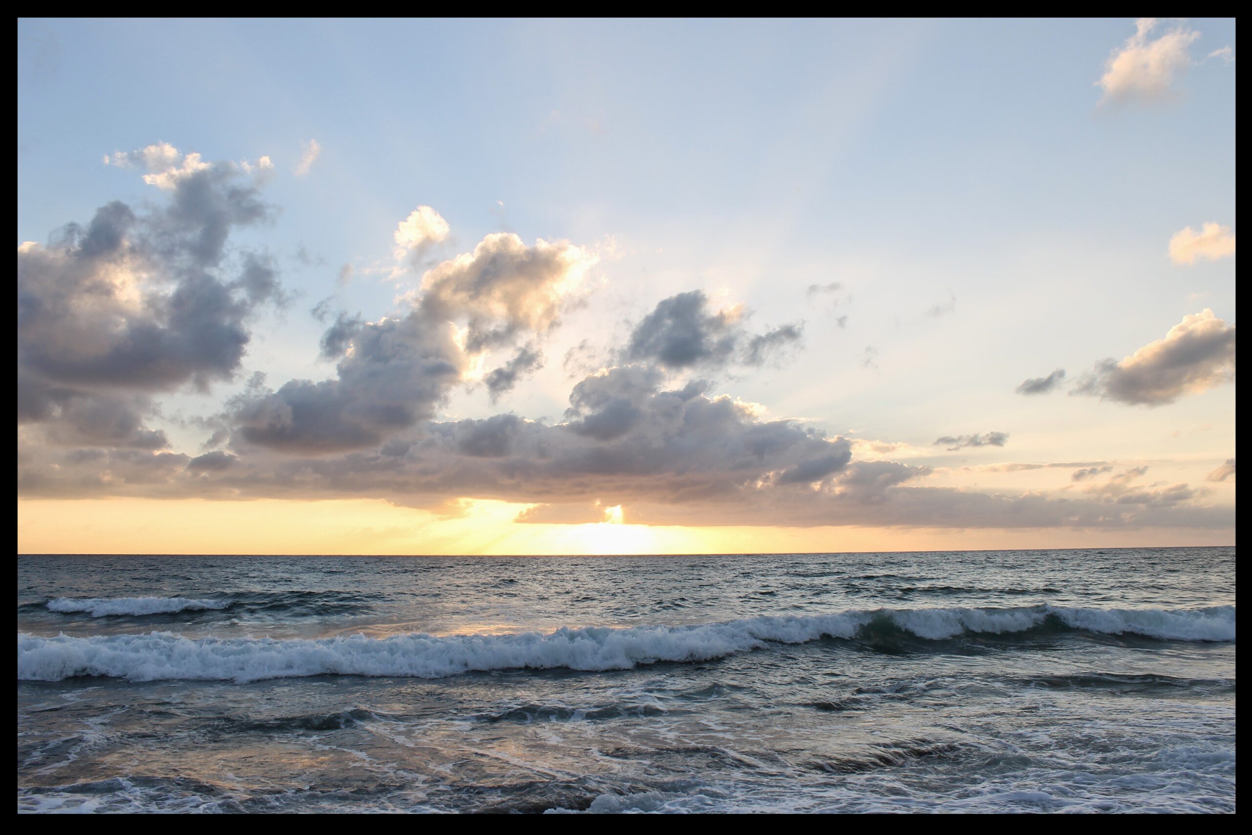 Peaceful sunset over calm water