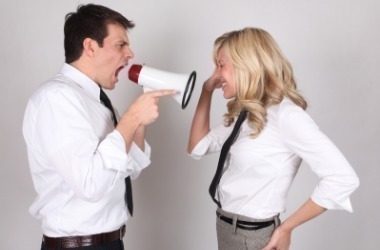 Tense workplace exchange between a manager and an employee