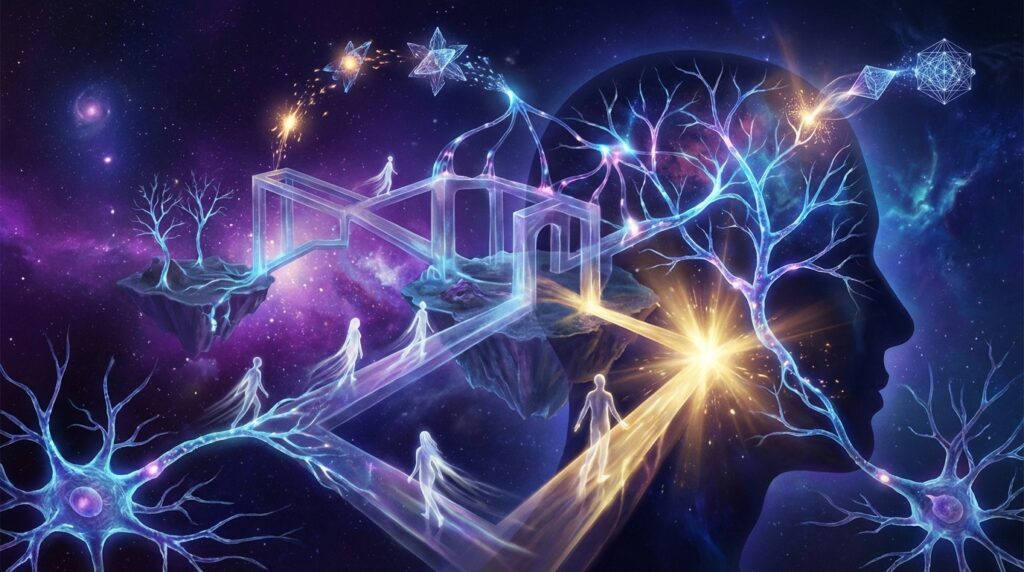 Glowing neural pathways representing the brain and focus